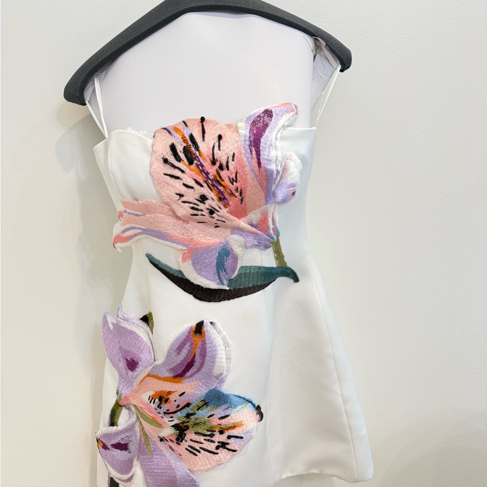 Floral Embroidered White Dress